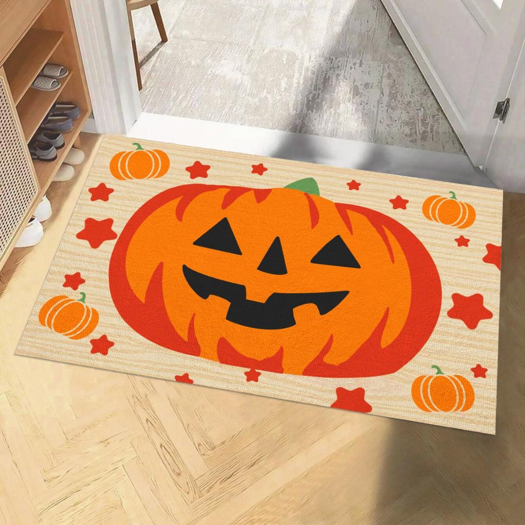 Halloween Jack Pumpkin Carpet Party Living Room Sofa Bedroom Bedside Study Entrance Door Rug Non-slip Cartoon Child Decor Mat