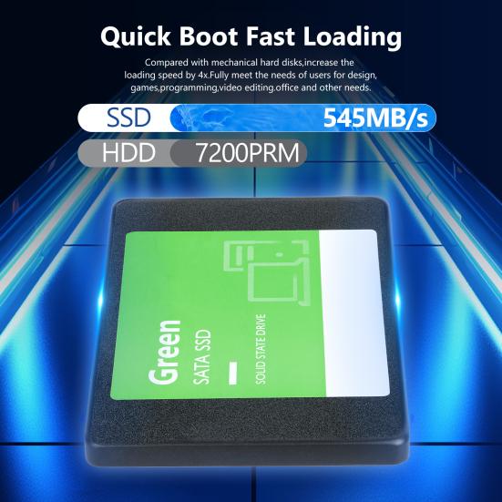 SATA III 6Gb/s 2.5-Inch SSD Shock-proof Speed Up to 545MB/s Read 530MB/s Write 1/2/4TB Internal Solid State Drive for PC Desktop Laptop