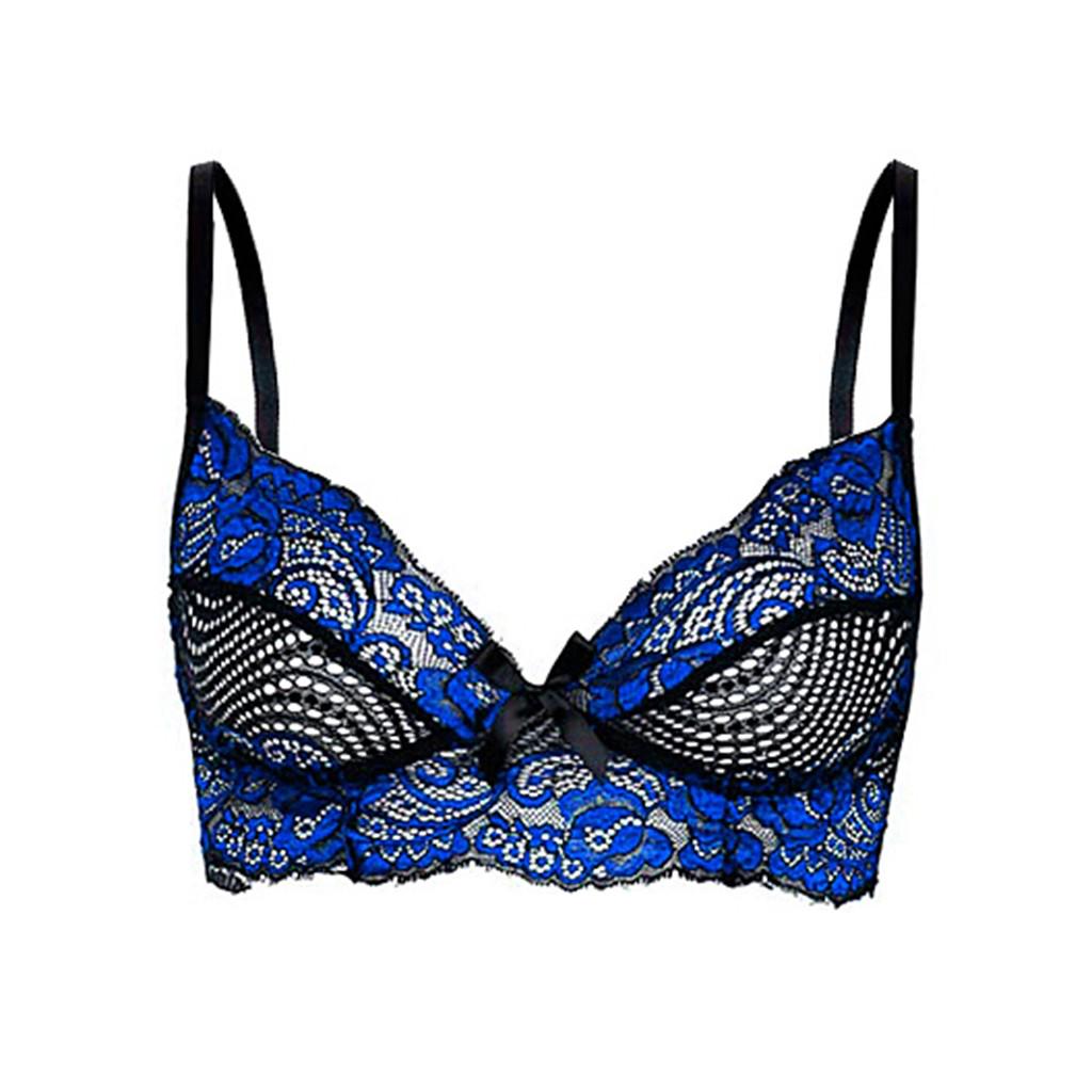 Sexy Women Embroidery Lace Bra Sexy Lingerie With Garter +Thong Set Underwear