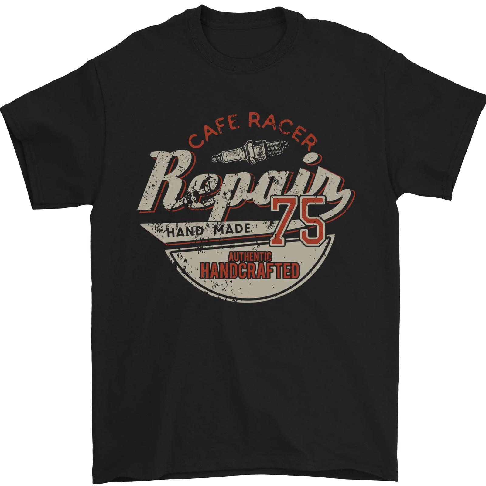 Cafe Racer Biker Motorbike Motorcycle Mens T-Shirt 100% Cotton S разноцветный