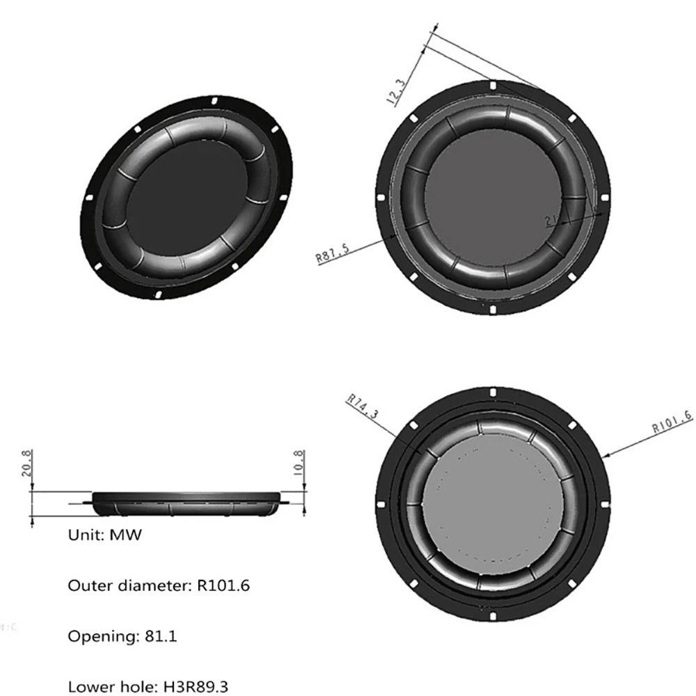 1Pcs 6.5/8inch Bass Diaphragm Silicone Bass Membrane Durable Vibrating Membrane Plate