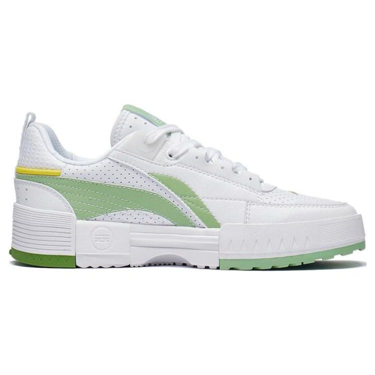 Li Ning Li Cheng Non-Slip Wear-Resistant Low-Top Sports Casual Shoes Women sneakers White Green AGCT136-2