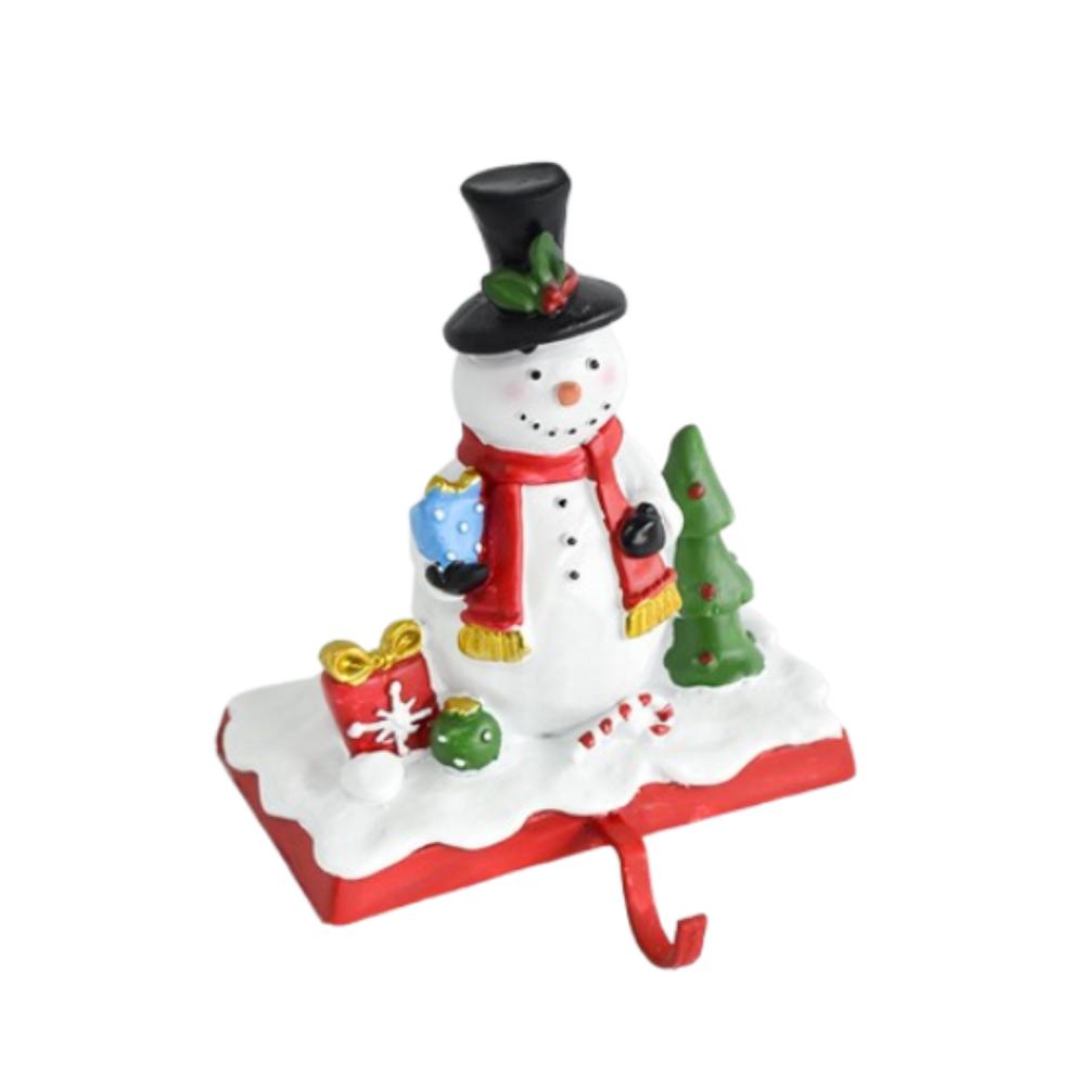 Resin Santa Claus Snowman Hook Non-skid Fireplace Mantel Stand Hanger  Party Favors