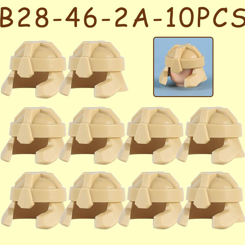 MOC Medieval Military Castle Soldier Figures Helmets Series Building Blocks Knights Accessories Warrior Hat  Bricks Toys Gifts