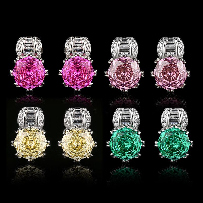 Accessories Jewelry Earrings Earrings Rose Cut Parra Green Rose Red Women'S Fresh Premium Light Luxury