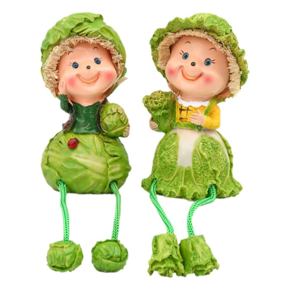 

Funny Vegetable Statues Resin Garden Decor Figurines Fruit Doll Statues Countertop Display Style D
