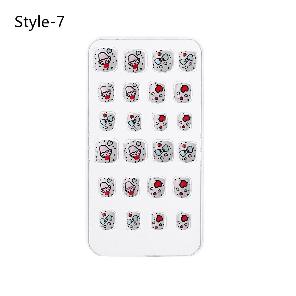 

24 шт./комплект прес-на нігті повне покриття манікюрний інструмент носимий підроблені нігті поради для нігтів дитина накладні нігті Style-7