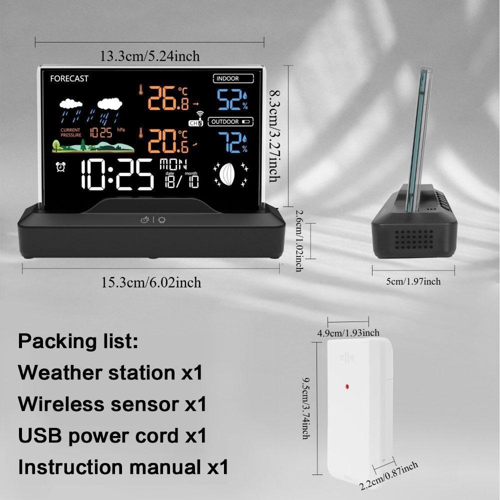 Stazione Meteorologica Wireless con Display a Colori Termometro Interno Esterno Igrometro Digitale Barometro Previsioni per Casa Ufficio