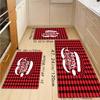 1pc Modern American Style Red Plaid Santa Hat Printed Decor Doormat Simple Home For Bedroom Entrance Absorbent Floor Mat Carpet