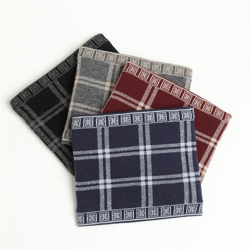 Scarves, New Warmth Protection For Men And Women In Winter, Cervical Spine Pullover, Neck Cover, Plaid Wool Knitted Thickened Scarves