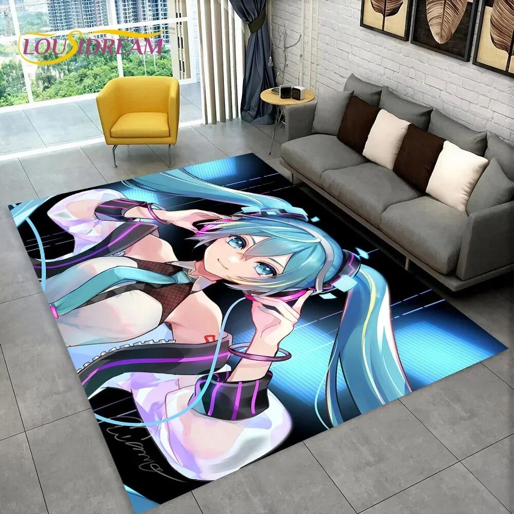 Japan Music Cartoon Characters Miku Carpet Rug for Home Living Room Bedroom Sofa Doormat Decor,kids Area Rug Non-slip Floor Mat