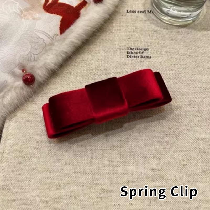 Korean Double-Sided Velvet Bow Banana Clip Women'S Autumn And Winter Temperament Elegant Ponytail Vertical Clip Hair Accessories