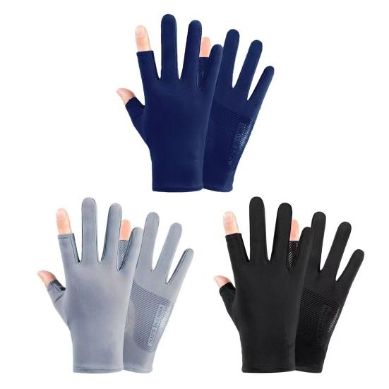 Men Sun Protection Gloves, Ultra Thin Summer Driving Gloves, Anti-Slip Palm, UV Protection Gloves for Fishing Cycling Hiking