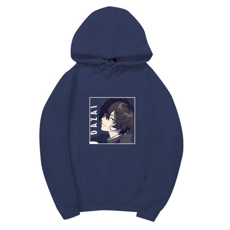 Men Women Fleece Hoodie Dazai Anime Portrait Tokyo Ghoul Kanji Autumn Winter Street Long Sleeve Sweatshirt