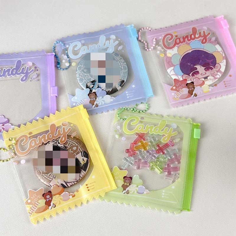 Random 3Pcs Candy Bag Props Large Badge Storage Display Bag Pendant Protective Shell Card Doll Bag Card Case Backpack Pendant