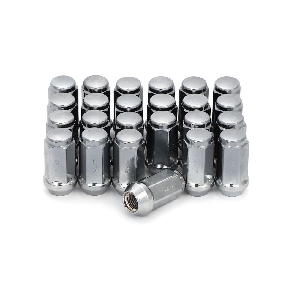 Wheel Long M12 24 for Toyota Hiace and Land Cruiser one+lifestyle Nuts, Nuts, P1.5, 19HEX, 45mm, Pieces, Chrome, 6-Hole, 60-Degree Taper,
