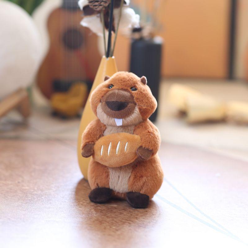 

15 см мультяшный милый кулон в виде маленькой мышки, мягкая плюшевая игрушка, Кавайный брелок в виде суслика-гамбургера, украшение для детского рюкзака 15CM