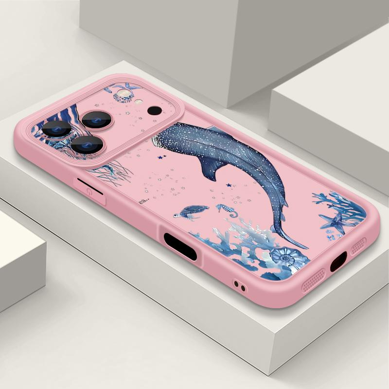 For iPhone 17 Pro Max Case Whale Coral Pattern Shockproof Silicone Soft Cover For Funda iPhone 16 Pro Max 11 12 13 14 15 16E Air