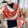 Imitation Cashmere Scarf Women'S Stripe Warm Scarf Air-Conditioned Room Shawl Double-Sided Multi-Purpose Factory