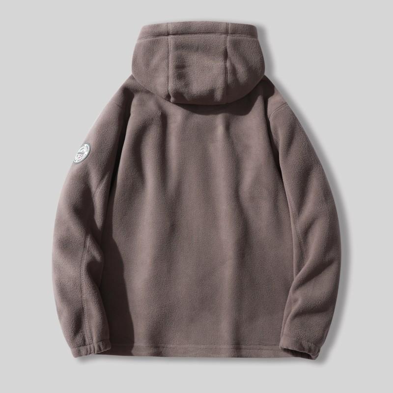Aus Norwegen, Kältebeständig und warm, Verdicktes Doppelschicht-Fleece Winter Übergroße Herren-Fleecejacke mit Kapuze