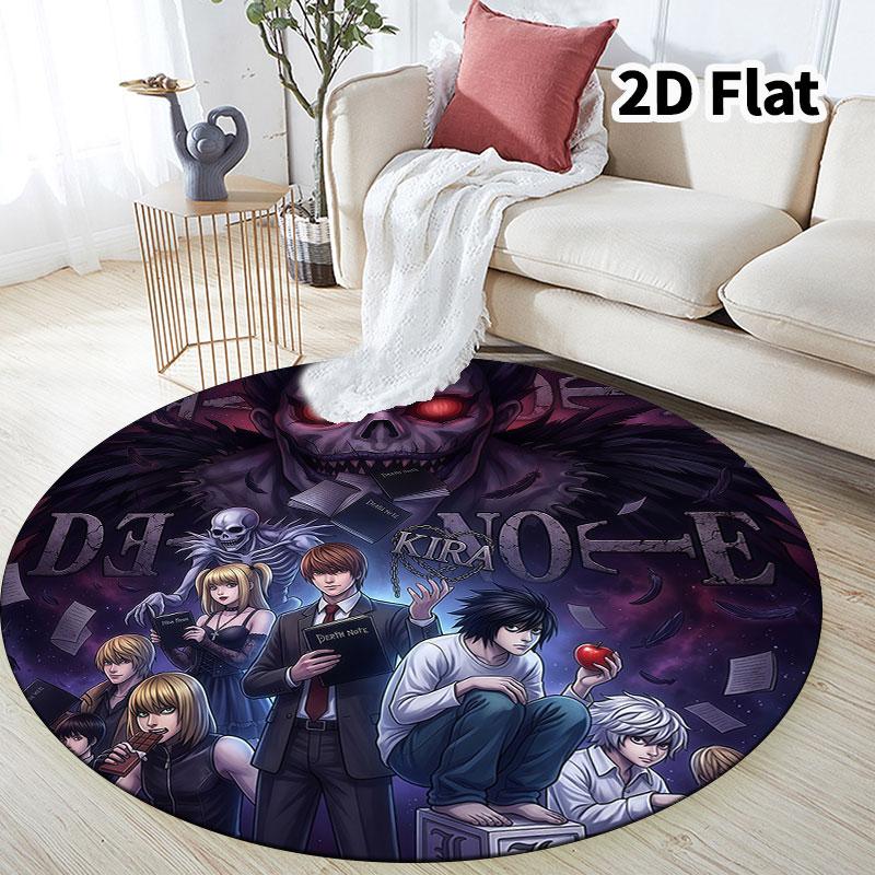 Death Note Round Area Rug Carpet Rug For Living Room Bedroom Sofa Playroom Decor Nonslip Floor Mat