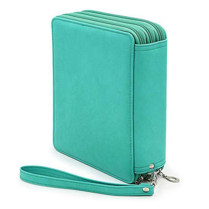 Large Capacity Art Pencil Case With 120/168 Slots PU Leather Handheld Bag Artists Students Sketching Drawing Supplies