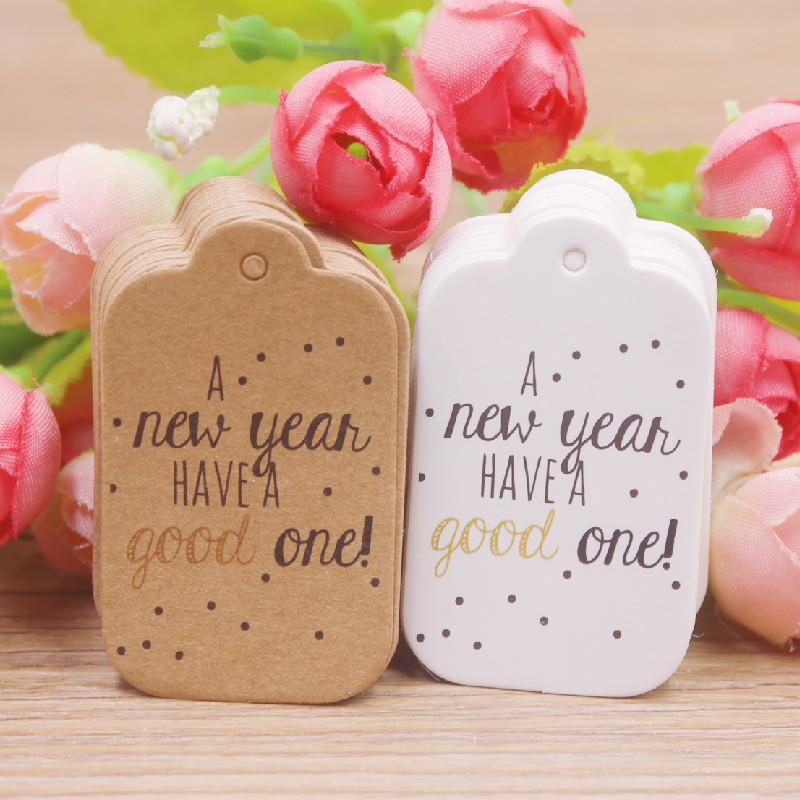 100 Pcs 3x5cm Kraft Paper Brown/white Gift Labels, with 20m Rope, for Wedding, Baby Shower, Christmas Labels, Party Decora