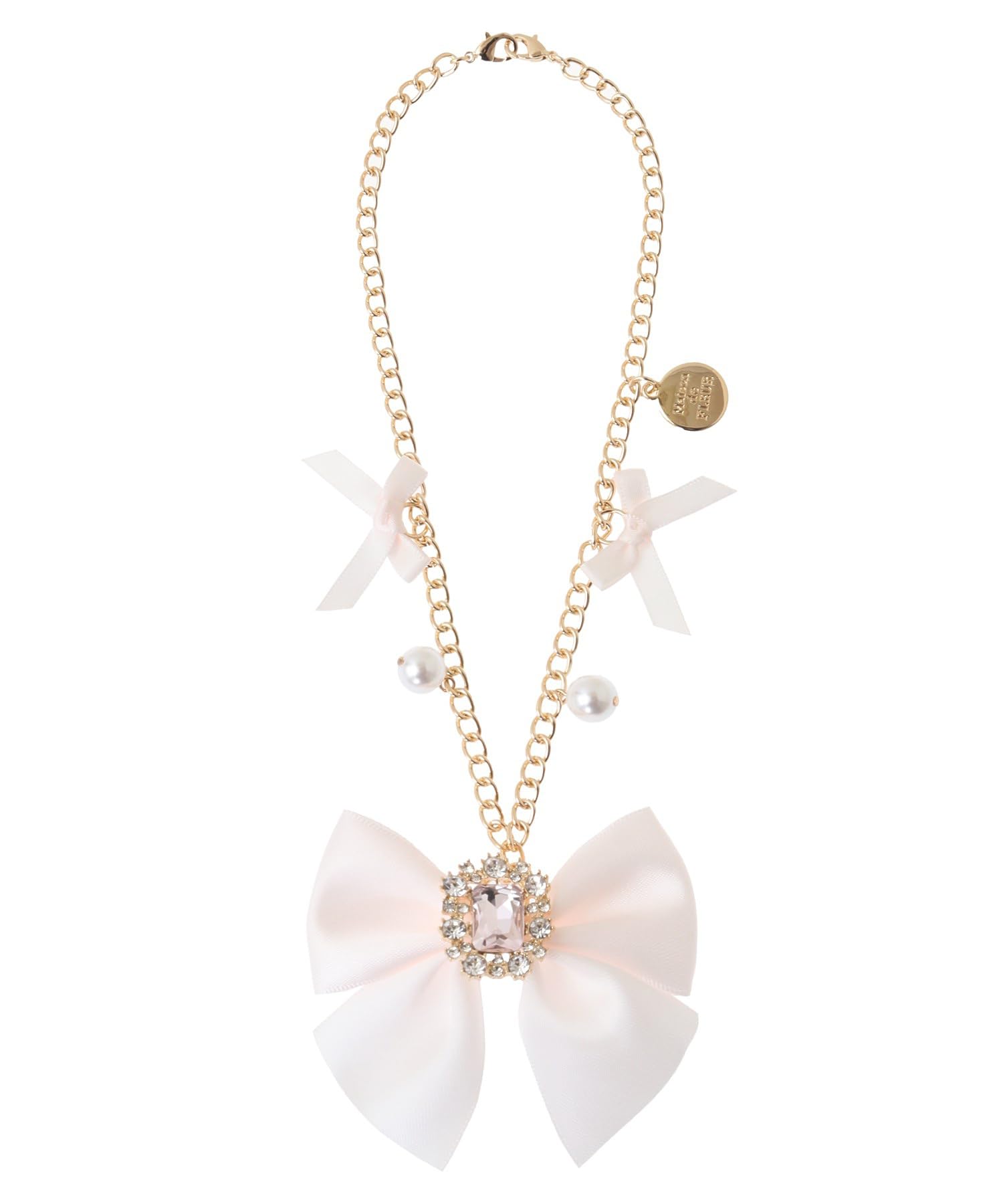 

Maison de FLEUR Шарм для сумки с жемчугом и драгоценной лентой, светло-розовый, 08000197300