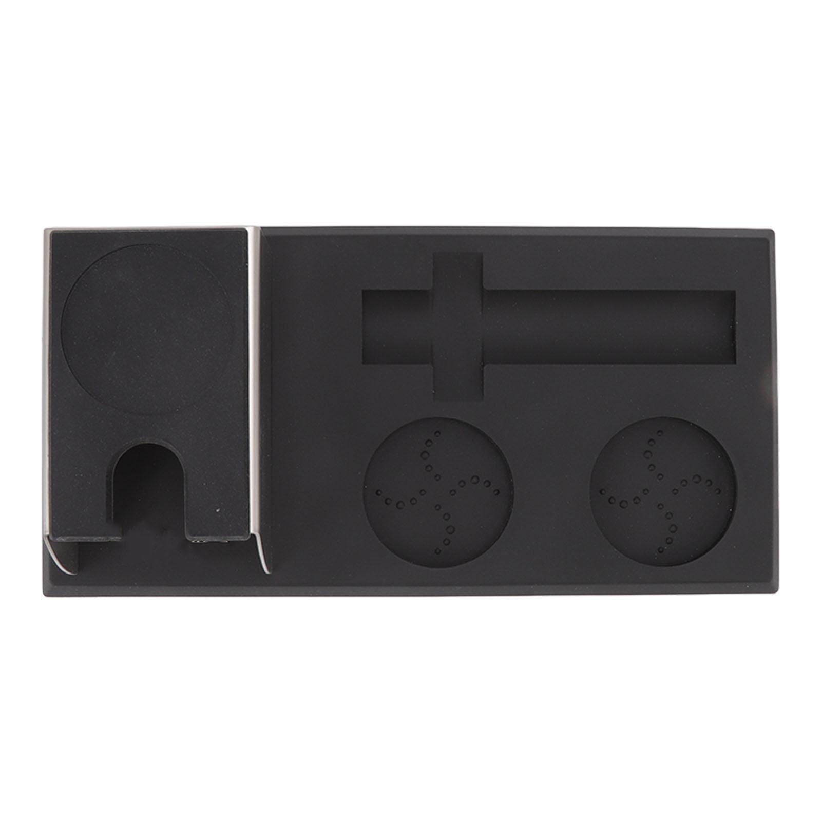 

Black Coffee Hand Tamper Mat Holder Set Non Slip Stable Decorative Modern Tamper Storage Base Pad