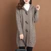Women Plus Size 6XL Loose Hooded Knitted Sweater Coat Autumn Winter Temperament Coat Sweater Jacket Womens Casual Outerwear