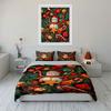 Christmas Snowman and Candy Decor Bedding Duvet Cover Set Duvet Cover Pillowcases  (1*Duvet Cover 2*Pillowcases, Without Duvet Insert)