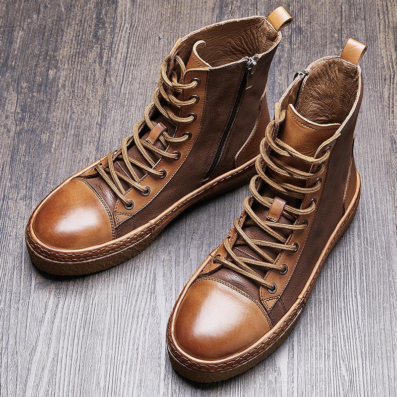 Botas de cuero British Martin Boots De hombre Zapatos de trabajo de alta  gama zapatos de trabajo Botas coreanas de suela suave Botas coreanas de cuero  para hombre comprar a buen precio —