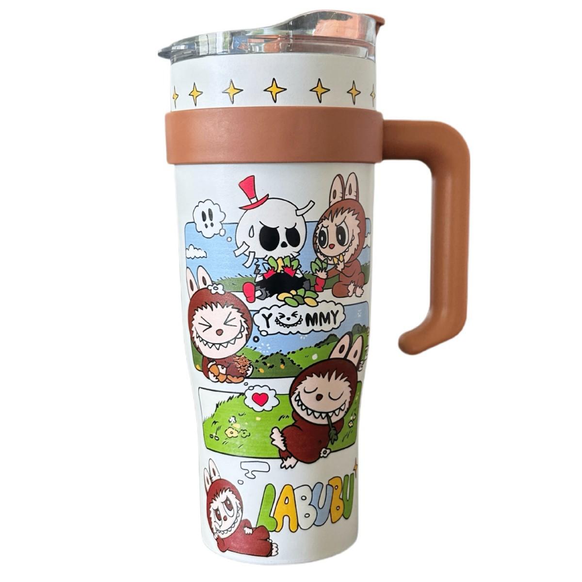 

Big Mac Handle Cup High Value Large Capacity Male and Female Straw Cup Cold Insulation 40OZ Stainless Steel Car Cup 1200ml