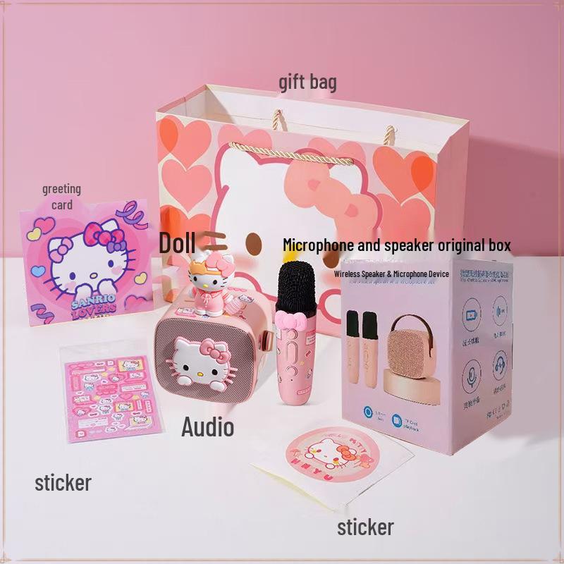 

Bluetooth-колонка та програвач платівок Hello Kitty: Милий дизайн кішки KT з мікрофоном - Ідеальний подарунок на день народження для дівчат та подруг