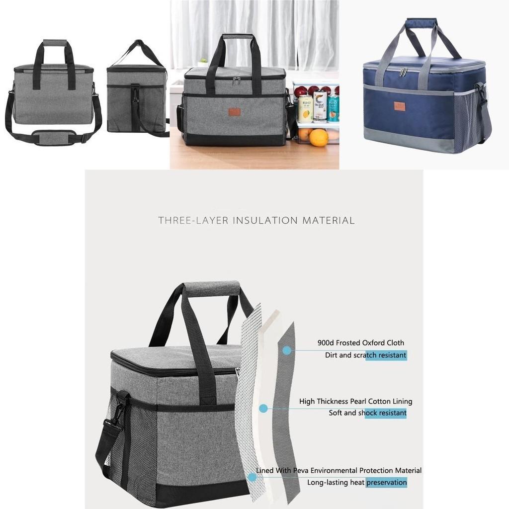 Large Capacity Thermal Lunch Box Bag 900d Frosted Oxford Cloth High Thickness Pearl Cotton Lining