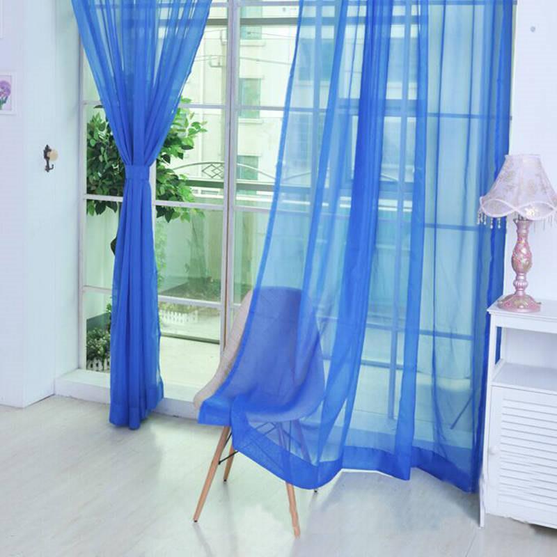 Colorful Floral Tulle Door Window Curtain Sheer Valances Scarf Curtain