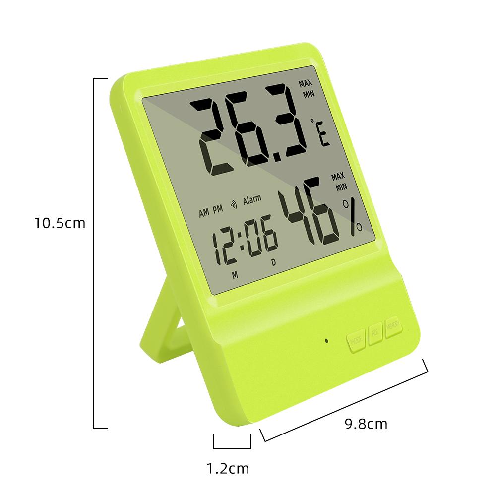 Termômetro Higrômetro Relógio LCD Multifuncional Doméstico Interno de Piso e para Parede Medidor de Temperatura Umidade