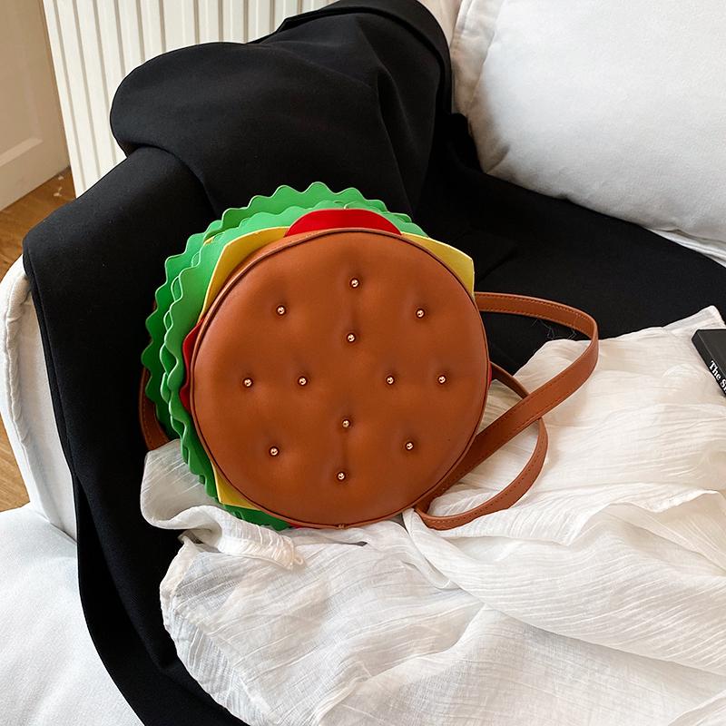 Autumn and winter creative new hamburger backpack women's bag outdoor fashion large capacity commuter bag