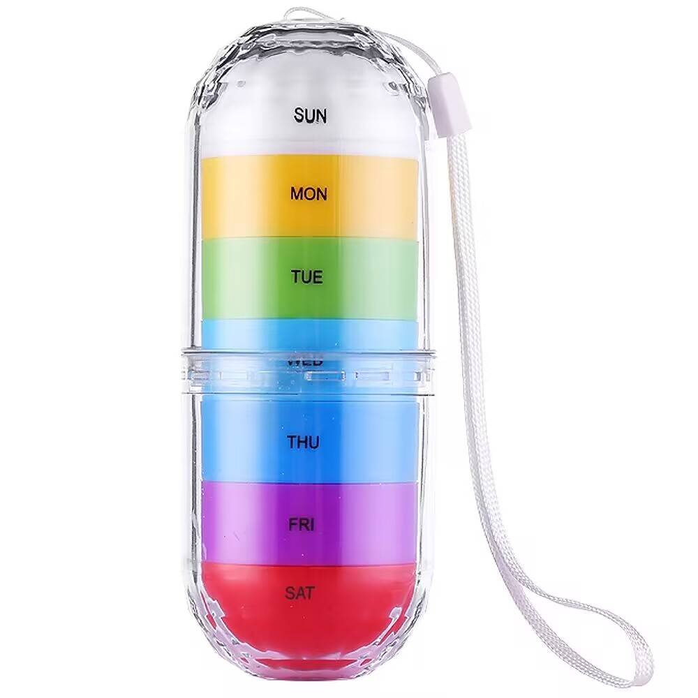 

Pill Storage Mini Weekly Organizers Sealed Pillbox Case Stackable Day Use Lightweight Stackable Pillbox Durable
