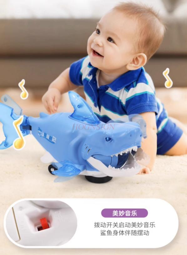 Children's toys with sound and movement, sharks swaying, fish toys with light, music, electric fish gifts
