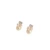 Korean-Japanese High-End Zircon Bow Pearl Earrings: Elegant, Versatile, Fashion-Forward Studs