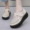 Retro thick-soled hollowed-out and breathable outer wear spring and summer new women's fashion soft-soled medium and old 2 single shoes
