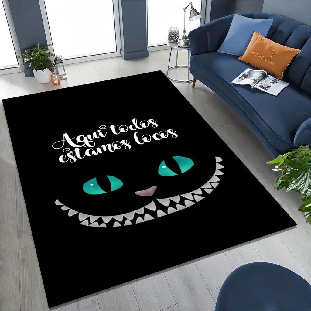 Dream Cheshire Cat Alice in Wonderland Cartoon Rug for Bedroom Living Room Sofa Home Doormat Decor, Large Kid Non-slip Floor Mat