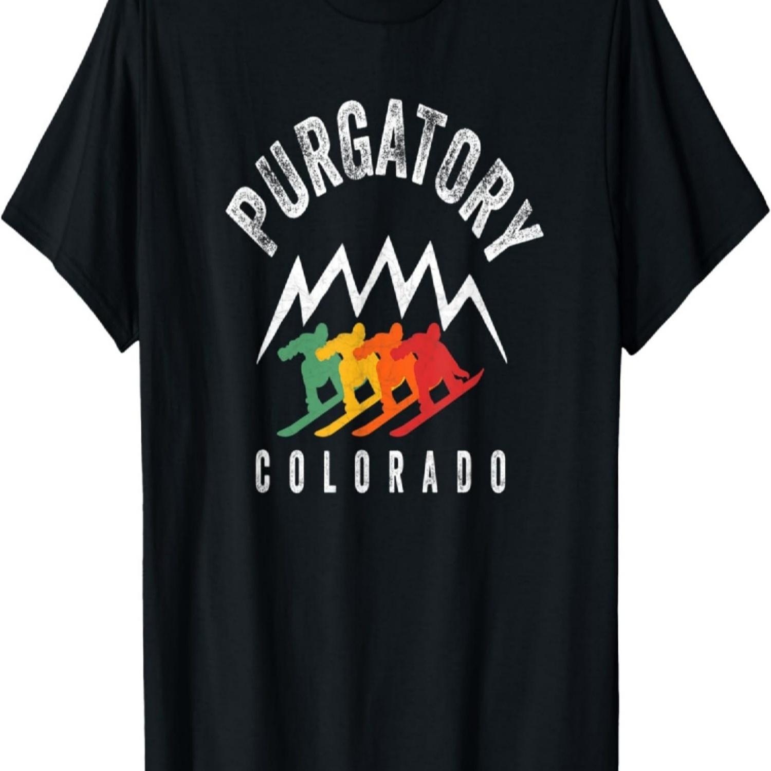 

Purgatory Snowboard CO Rerto Snowboarding Colorado Gear T-Shirt S чёрный