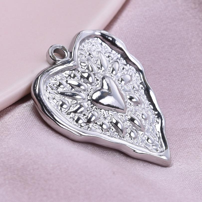 Simple Hearts Pendant Never Fade Stainless Steel Charm Love Pendants For Jewelry Making Supplies 5pcs/Lot DIY Necklace Earrings