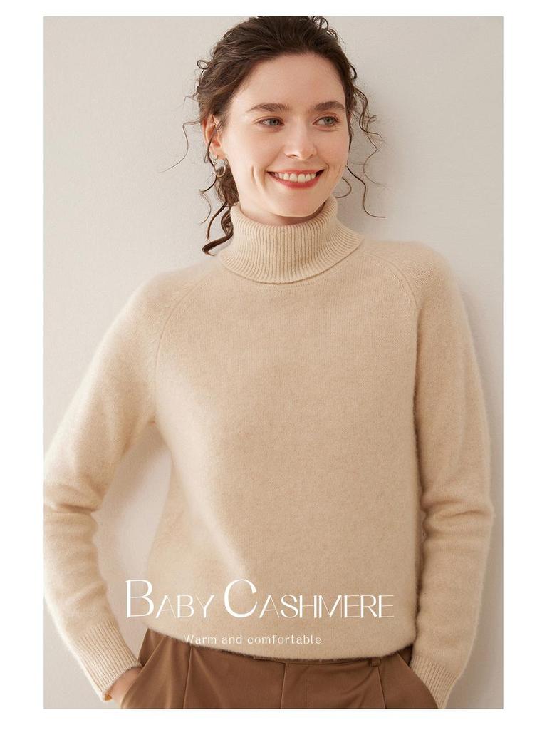 2024 Women's Pure Cashmere High Neck Thick Winter Sweater