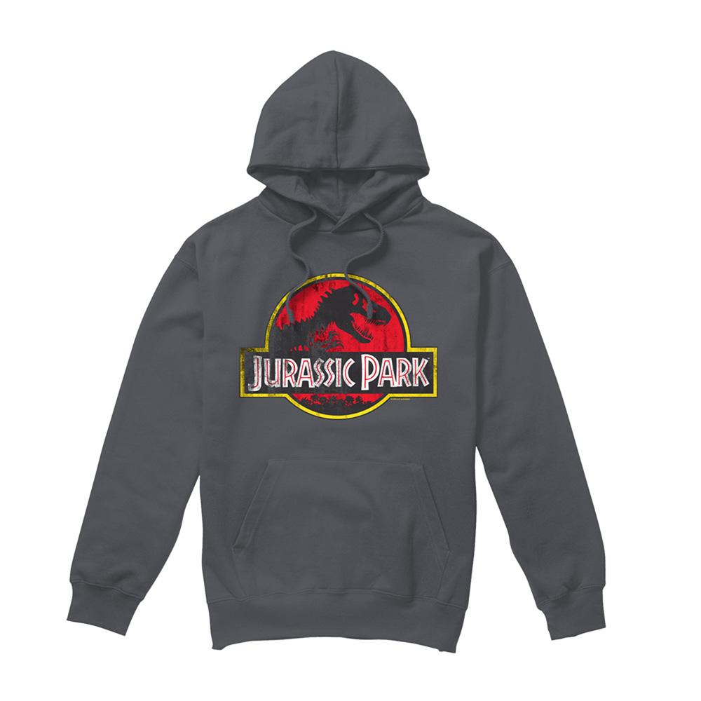 Jurassic Park Unisex Adult Distressed Logo Hoodie