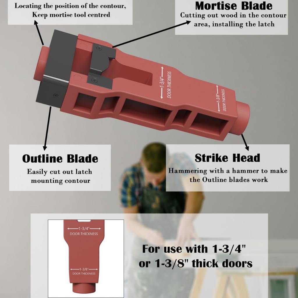 Door Latch Mortise Tool Remove Material To Install DoorLatch Door Latch Tool for Clean, Precise Professional Installation