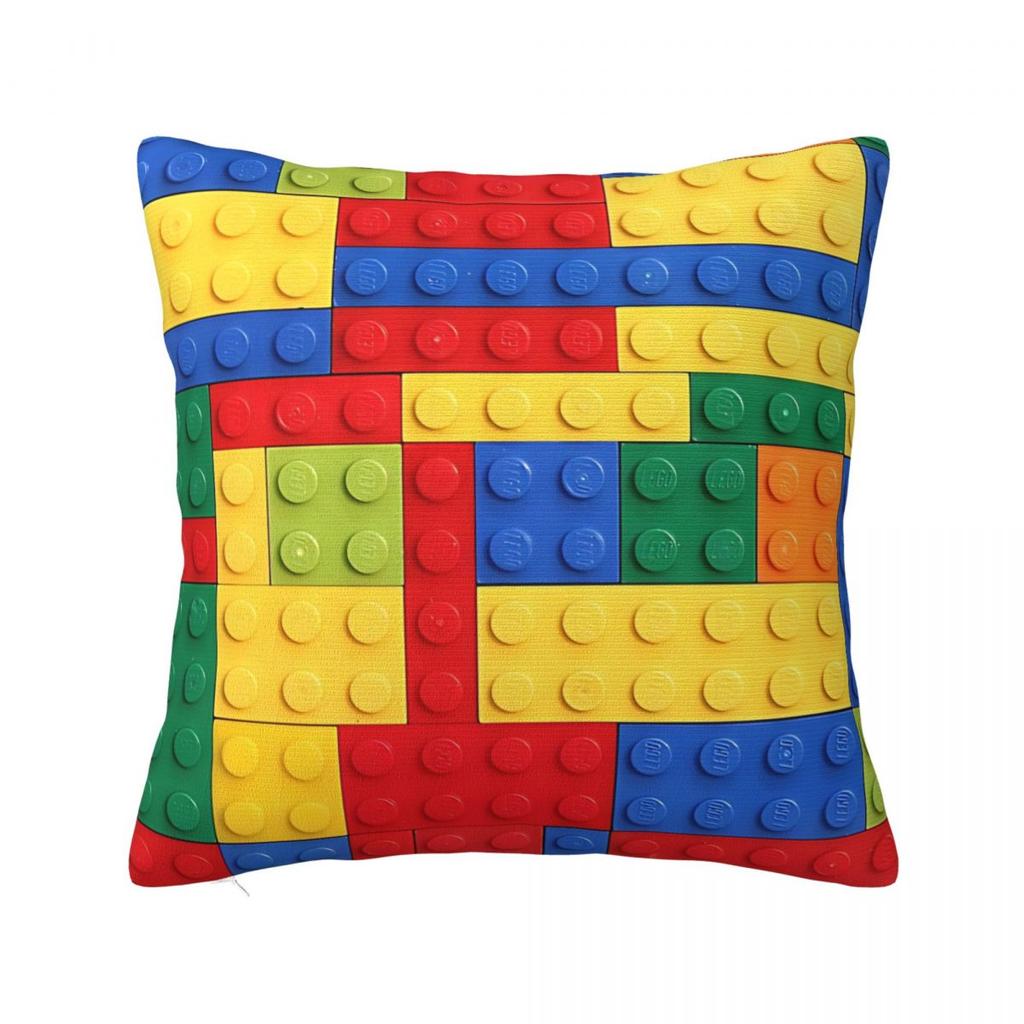 Building Blocks Loads Of Bricks Blue Square Pillow Cases Cushion Covers Awesome Polyester Decor Pillowcover for Car 18x18