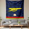 "Yellow Cannon On Blue Zigzag Pattern" Patterned Tapestry Decorative Wall Hanging, Home Bedroom Living Room Decor